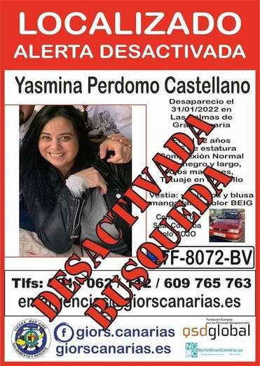 Desactivada la búsqueda de Yasmina Perdomo/TA.